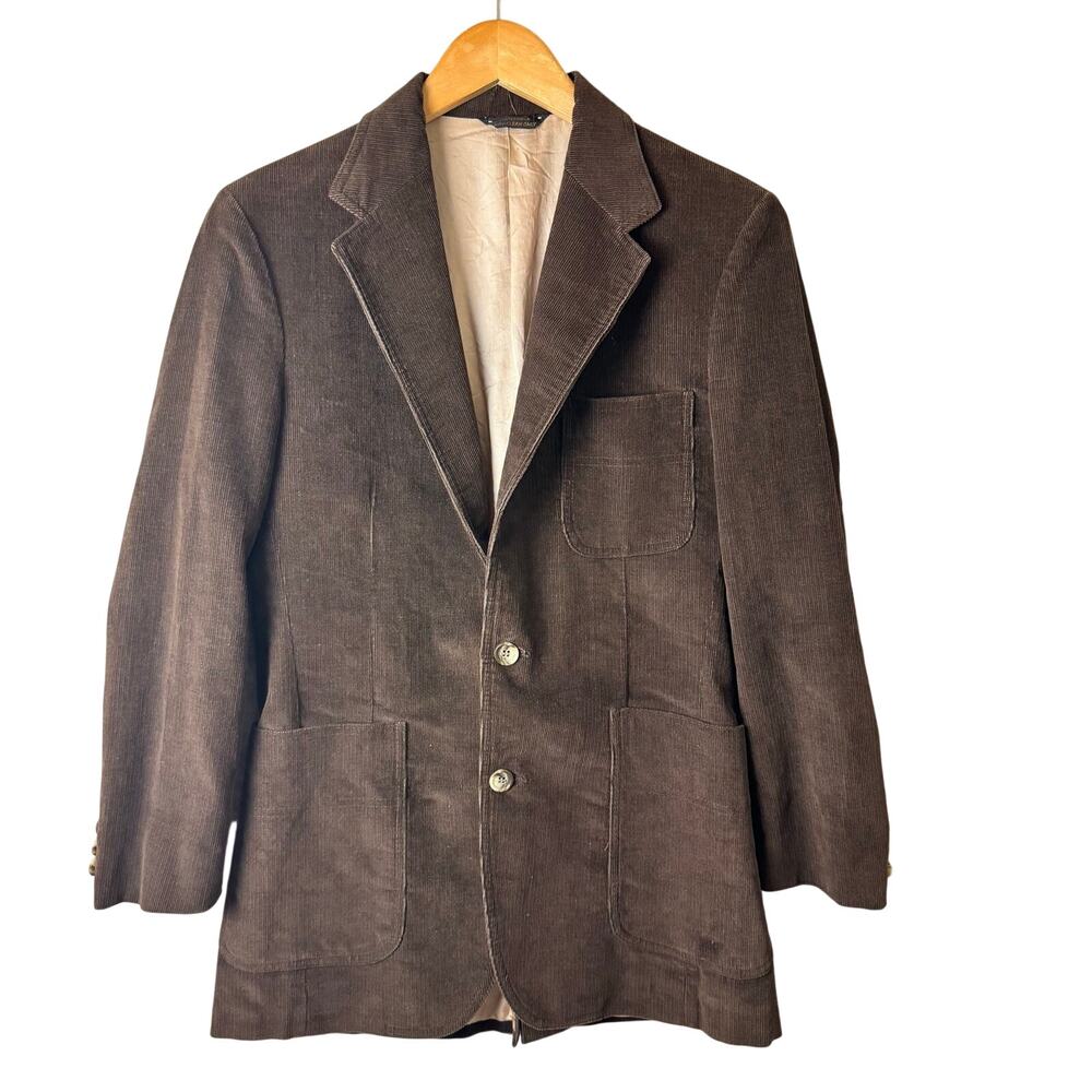 Vintage Levi's Sportswear Wildfire Panatela Corduroy Blazer Mens 36R 70s Brown